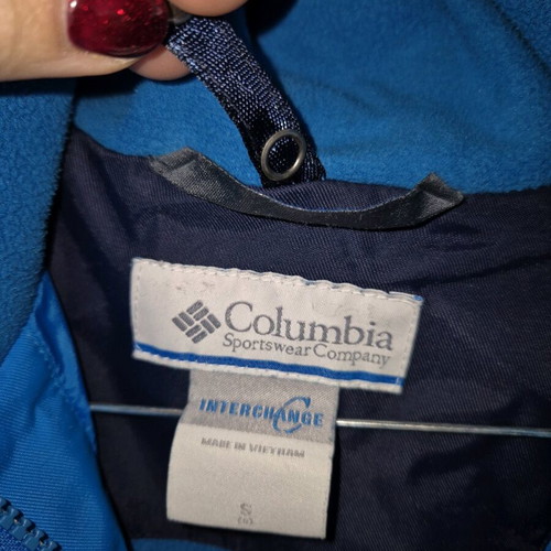 Columbia jacket with detachable fleece like new, size S, blue