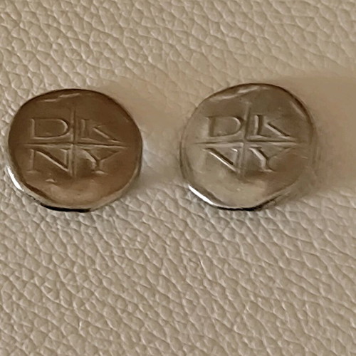 Vintage DKNY clip earrings silver like new