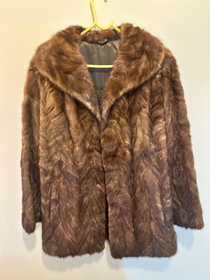 Vintage natural brown fur coat like new size S-M