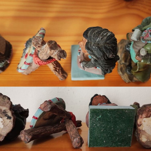 Vintage Native American miniature figures used, set of 7
