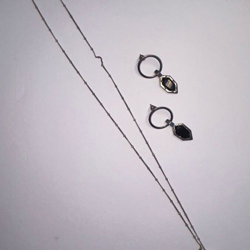 Aloha Gaia 925 Silver Jewelry Set with Black Onyx Style Used