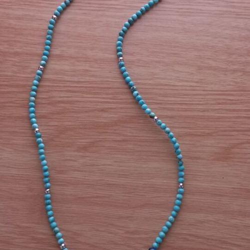 Gregio silver necklace like new with 925 elements and blue beads