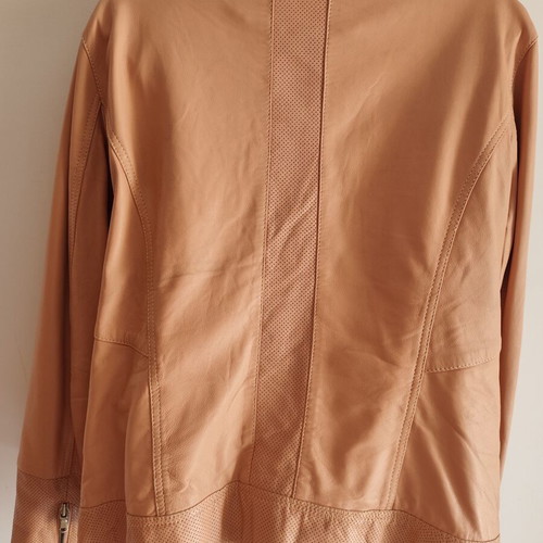 Heine leather jacket like new, peach color, size L