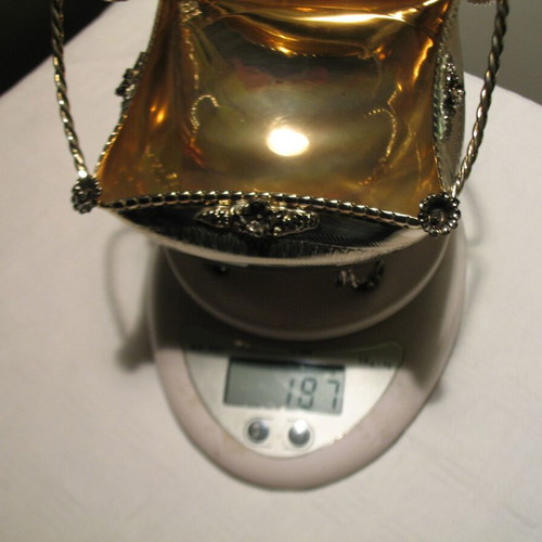 Silver-plated fondue pot like new, height 17 cm