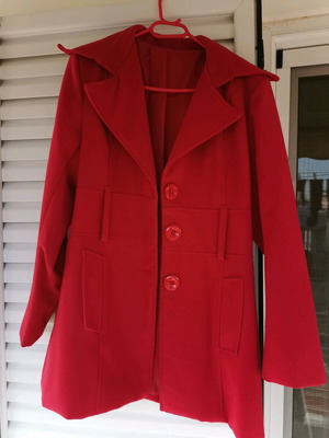 Παλτό κόκκινο σαν καινούργιο, μέγεθος M