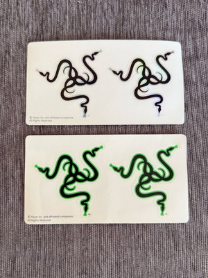 Razer stickers like new, black-silver and black-green