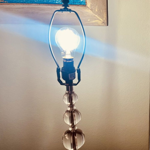 Vintage Lucite Table Lamp, Mid-Century Modern, 56 cm