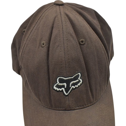 Fox Racing Brown Flexfit Embroidered Logo Cap size S used, faded color