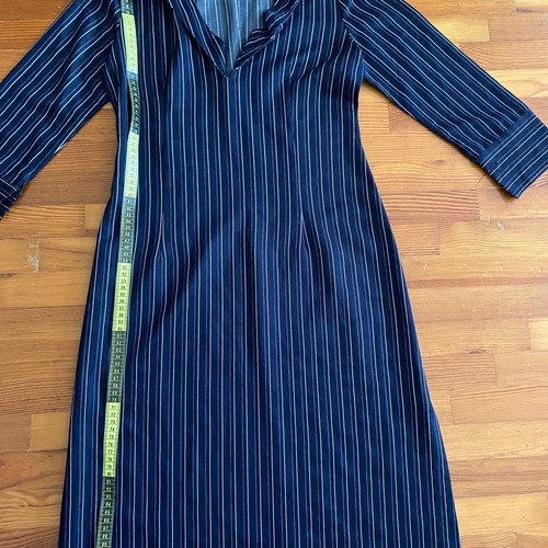 Blue striped caftan dress medium used