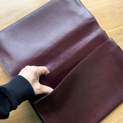Olympic Airways leather briefcase-folder used, 1970s