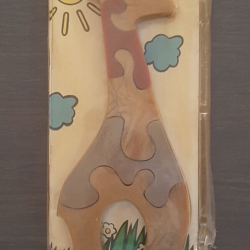 Vintage 1980s Bulgarian soft PVC giraffe puzzle