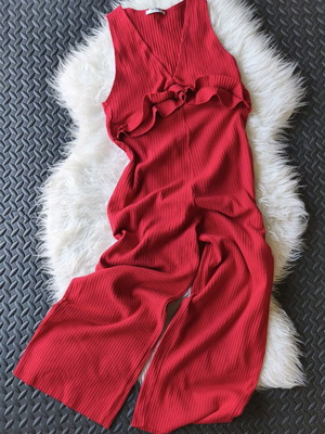 Γυναικείο κόκκινο jumpsuit Zara μέγεθος S σαν καινούργιο