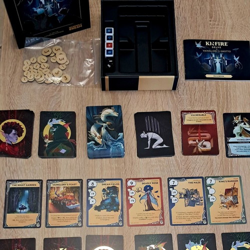 Kinfire Delve board game with playmat, like new