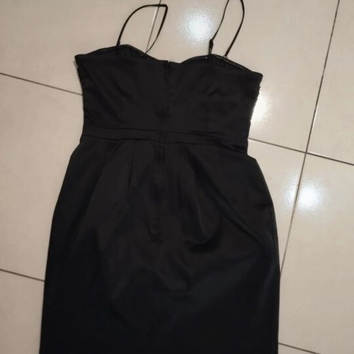 Black satin strapless dress H&M like new, size L-XL
