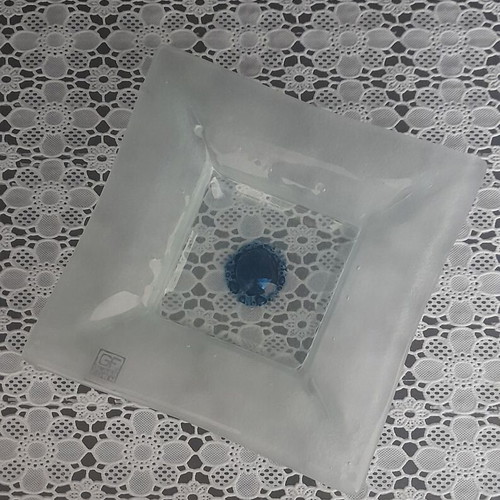 Ashtray decorative with EKO logo GF Glass Form handmade
