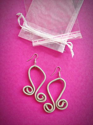 Leontes Earrings New Handmade Silver Wire Macrame