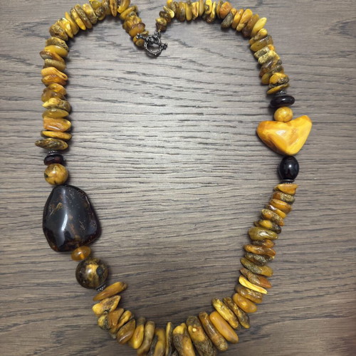Baltic Amber Necklace used, honey butterscotch and cognac colors