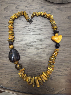 Baltic Amber Necklace used, honey butterscotch and cognac colors