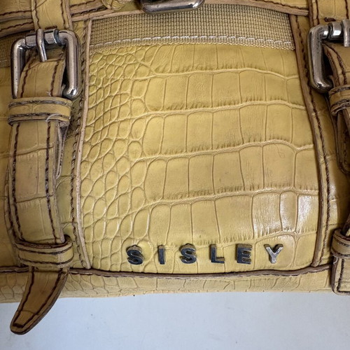 Sisley vintage yellow bag with croc texture, used