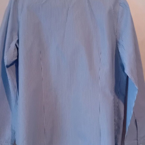 Women's striped blue shirt M like new with subtle rhinestone detail