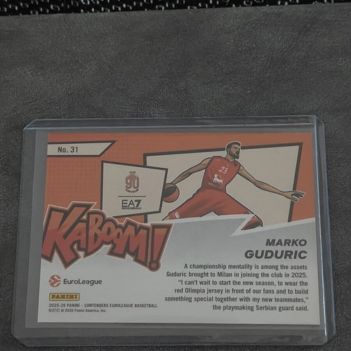 Marko Guduric Kaboom! Panini Contenders EuroLeague 2025-26 card like new