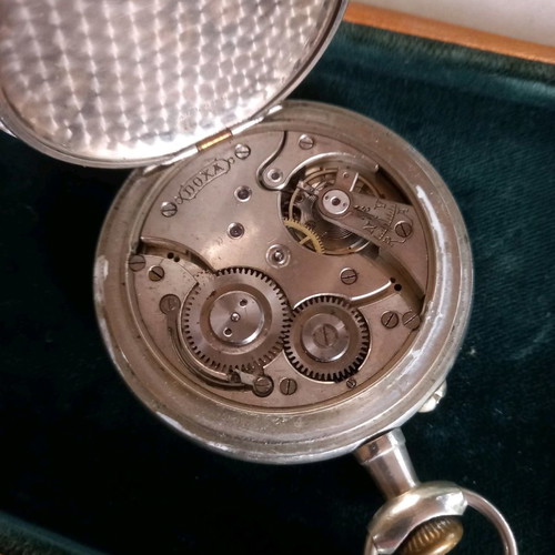 Doxa Swiss pocket watch used, silver, 1905, 70mm