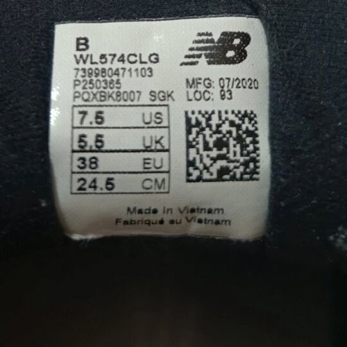 New Balance 574 sneakers used, size 38, black multicolor