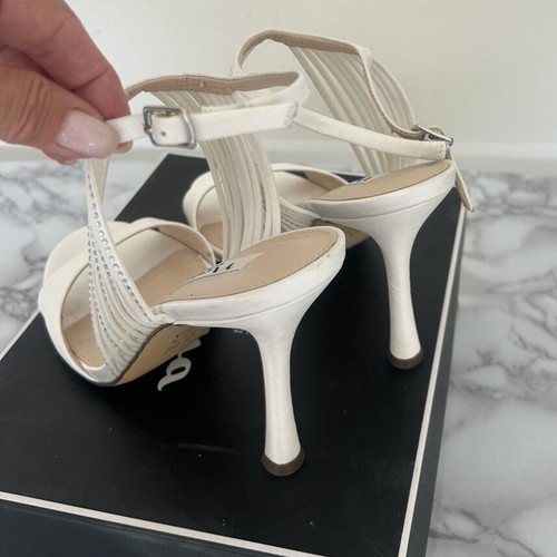 Nina white women's sandals size 39.5 new, 12 cm heel