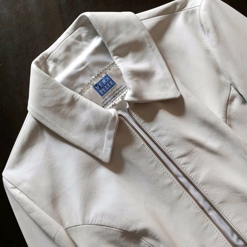 Vera Pelle leather jacket white, like new, size 40