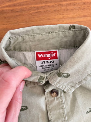 Σετ ρούχων Wrangler μεταχειρισμένο, πουκάμισο και παντελόνι για 2 ετών