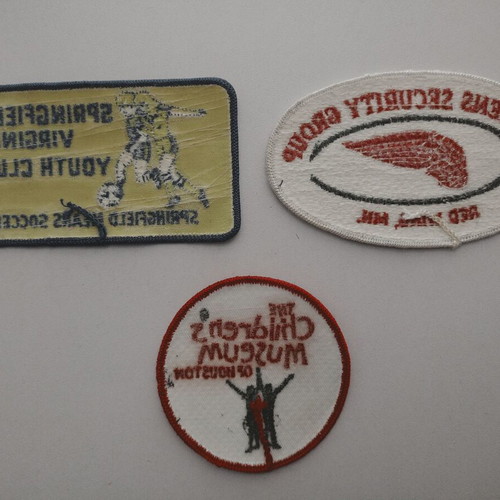 Patches used, set of 3, various shapes and colors