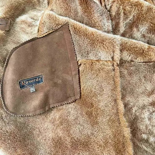 Vintage Genuine Brown Sheepskin Women's Coat Raverdo like new, XL