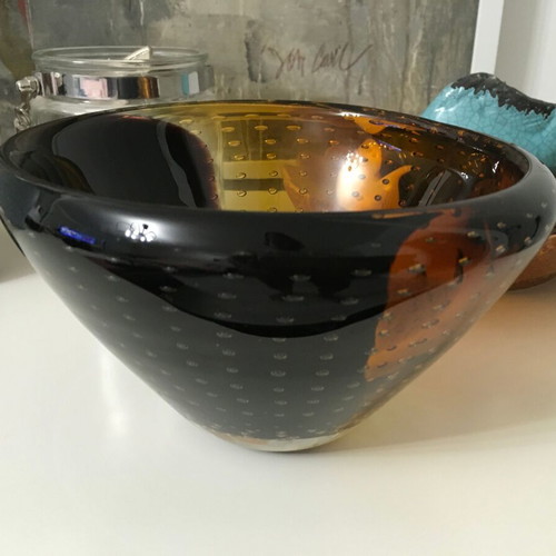 Murano Bullicante Amber Bowl like new, Poli style