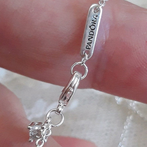 Pandora silver set heart design like new, red and silver