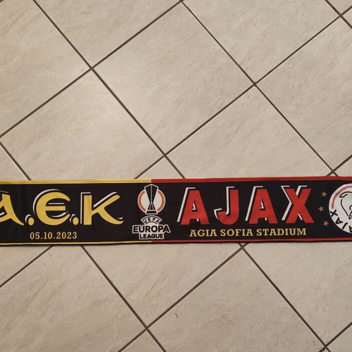 AEK - Ajax UEFA Europa League match scarf 05.10.2023 Agia Sofia
