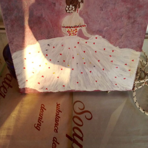 Handmade painting girl with wedding dress new 30x24