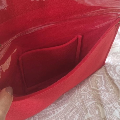 Handmade envelope bag like new, felt with vinyl lining
