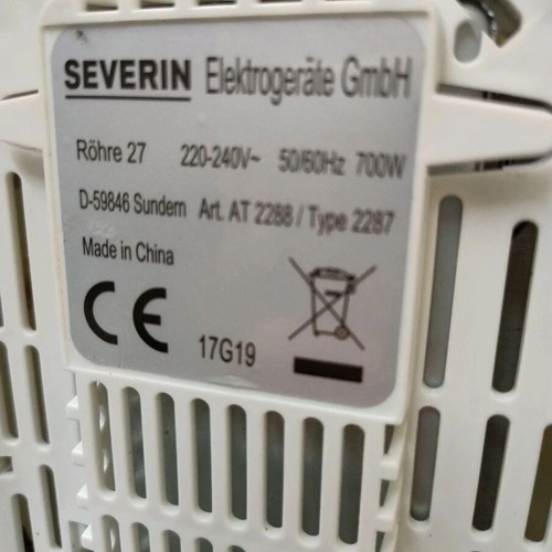 Severin Toaster used, white color, fully functional