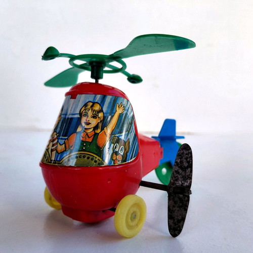 Wind-up Priftis helicopter toy from the 70s new