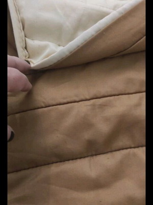 Double quilt used, beige and brown reversible