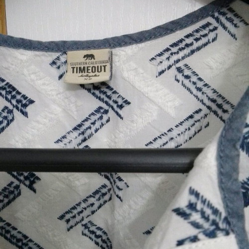 Time Out blouse like new, white and blue, size XS