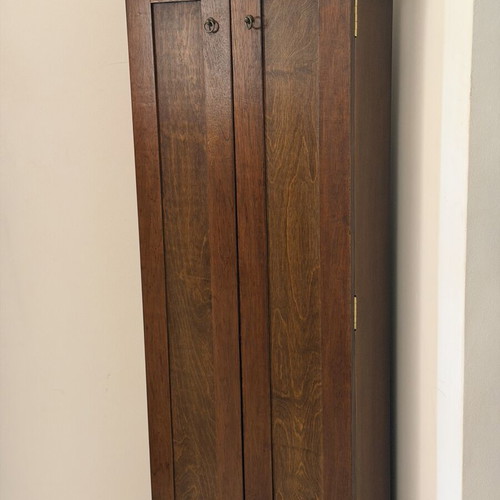 Handmade solid wood CD DVD case with 14 shelves