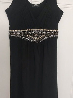Dress No S new, black with gathers and studs
