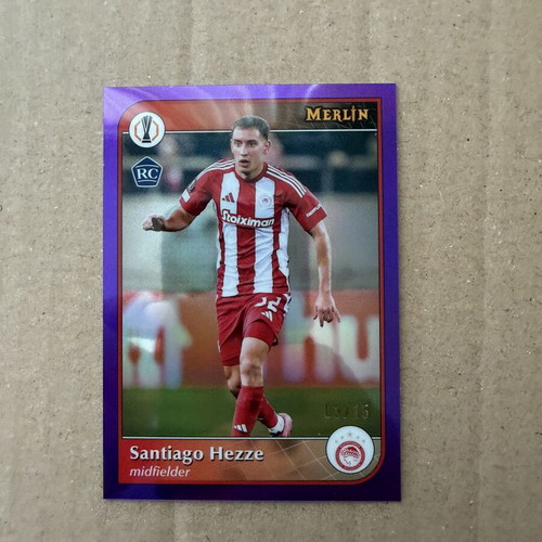 Topps Merlin Rookie Santiago Hezze /15 Olympiacos card