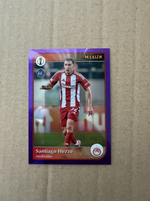 Topps Merlin Rookie Santiago Hezze /15 Olympiacos card