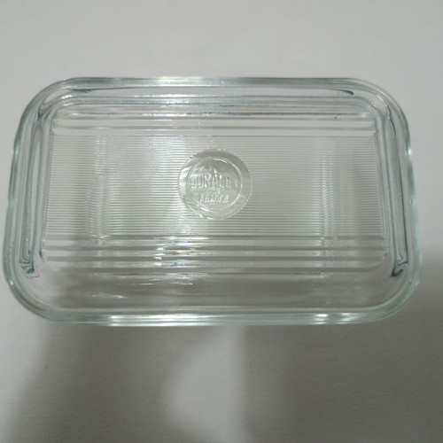 Duralex France Vintage glass butter dish used