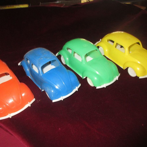 Lot of Volkswagen plastic toys 70s new, various colors