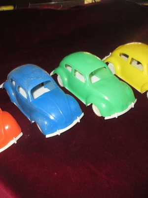 Lot of Volkswagen plastic toys 70s new, various colors