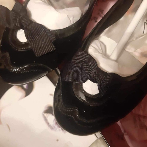 Beverly Feldman ballerinas new, black velvet with patent details, size 36.5