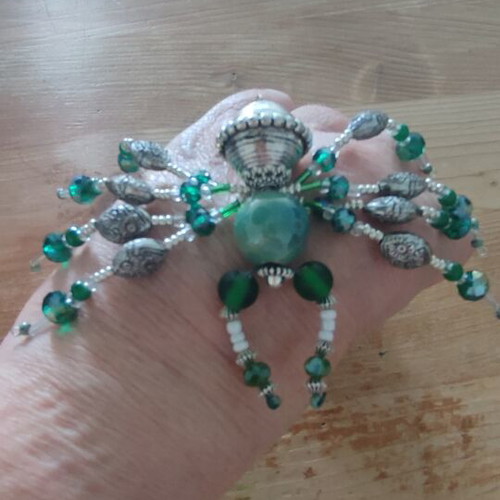 Handbeaded spider sculpture made of beads